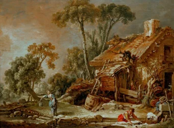 Paysage avec ferme